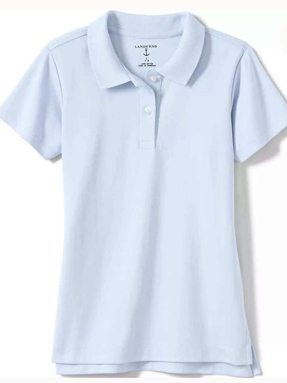 Girl’s Uniform Shirt Lands’ End Blue Size L  14 NWOT